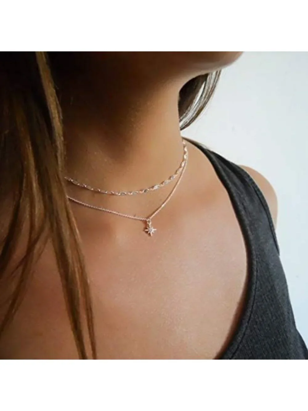 Dainty Silver North Star Necklace with CZ Pendant for Women - Elegant Jewelry